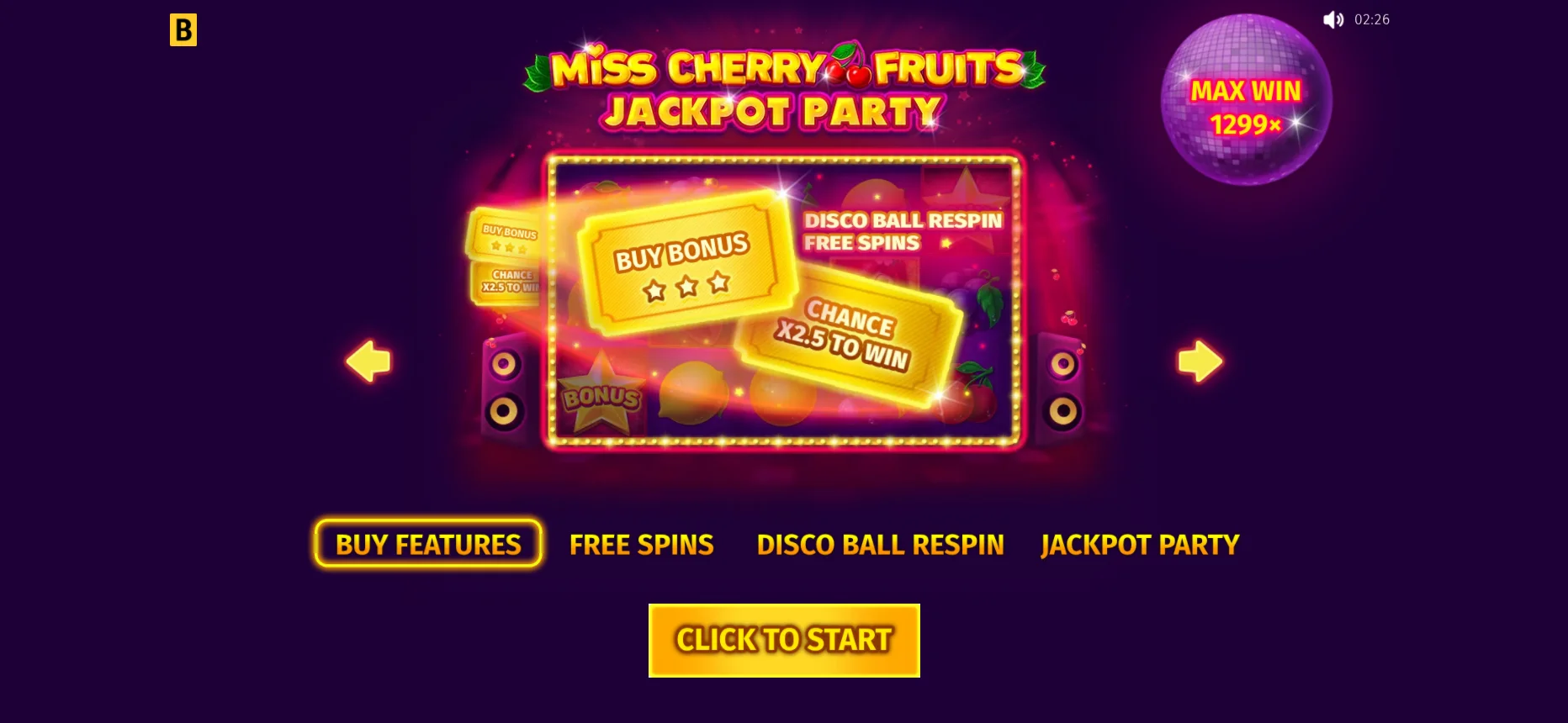 Miss Cherry Fruits Jackpot Party