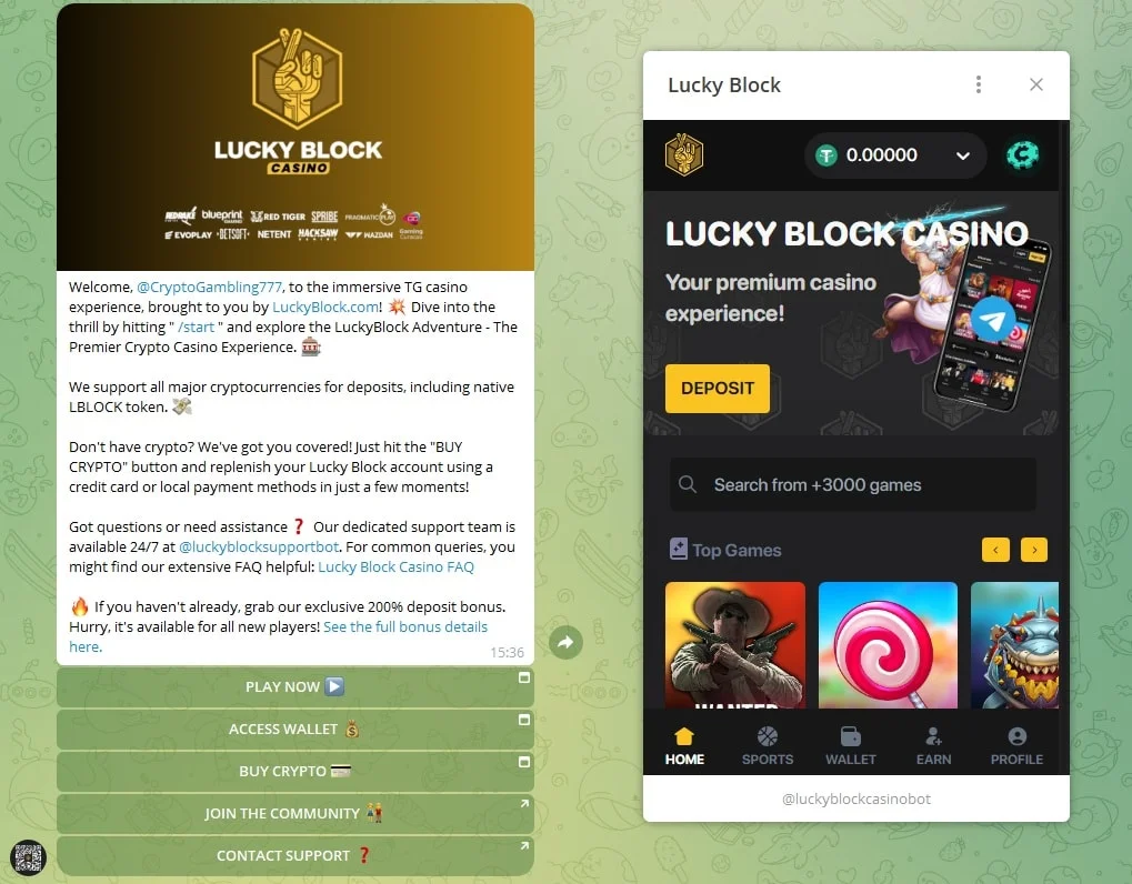 LuckyBlock telegram casino